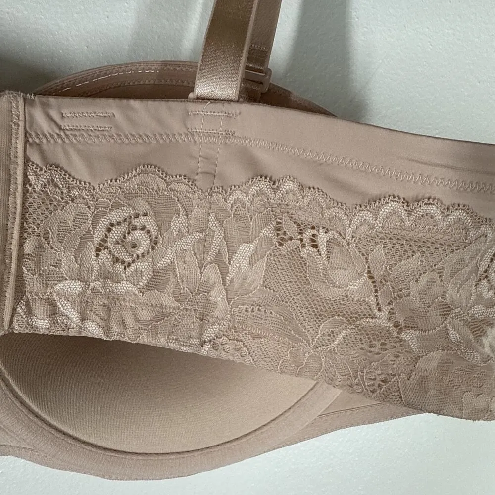 Torrid Curve Strapless Push Up Lace Sling Straight Back Bra Rose Dust NWT 42DD - Image 5