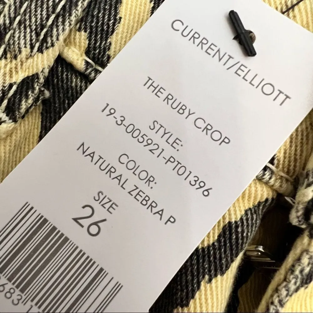 Current/Elliott The Ruby Crop Ankle Jeans in Natural Zebra - Image 4