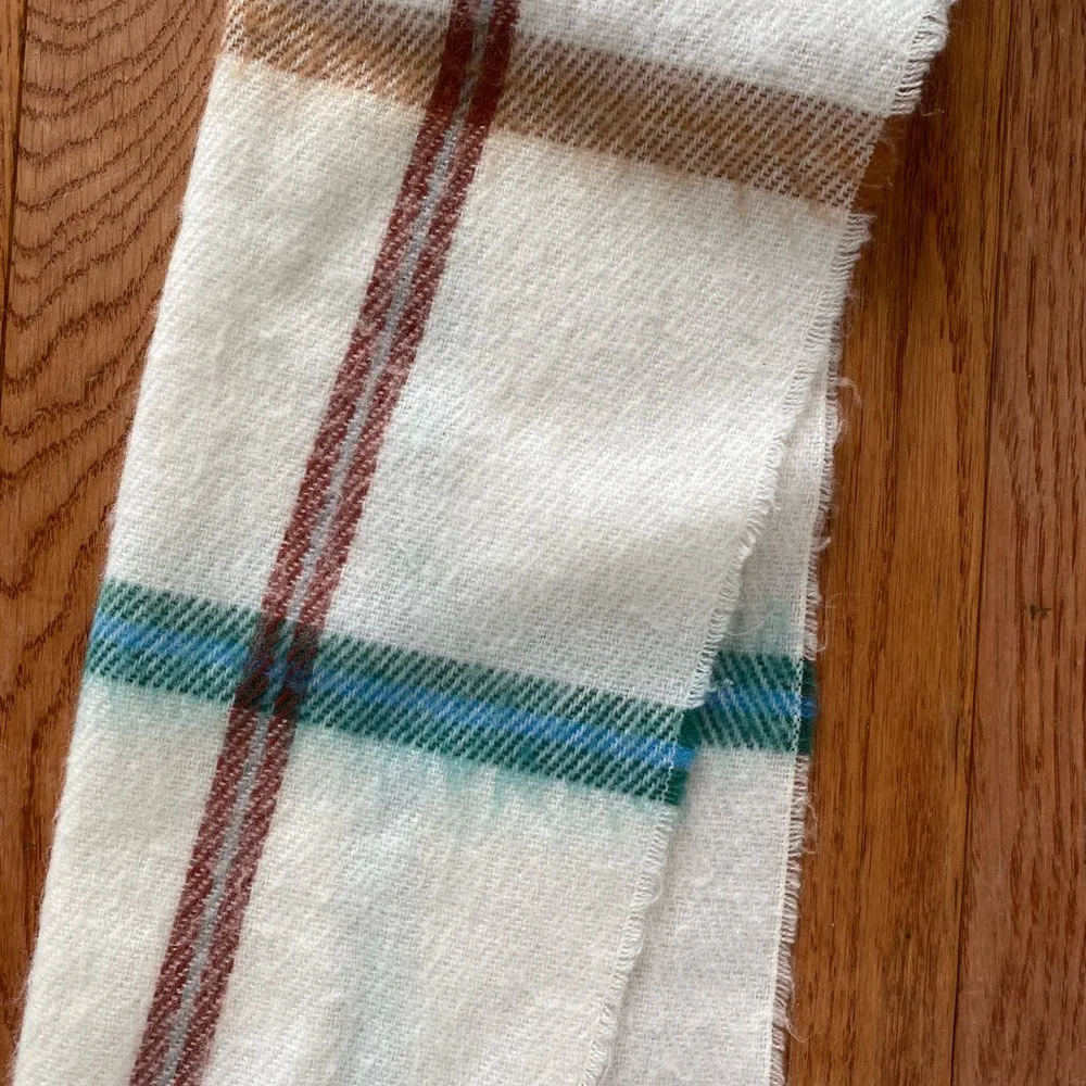 white blue orange brown cream soft scarf - Image 3