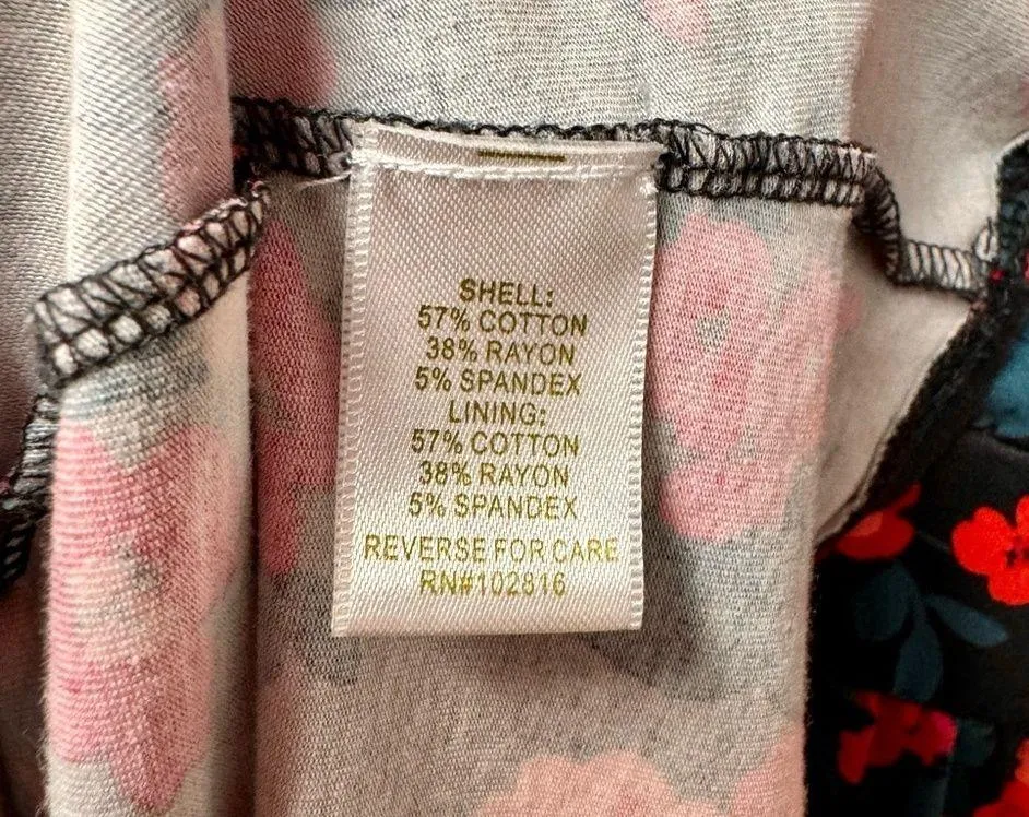 Garnet Hill Sleeveless V-Neck Floral Print Long Maxi Dress Red Black 10 - Image 7