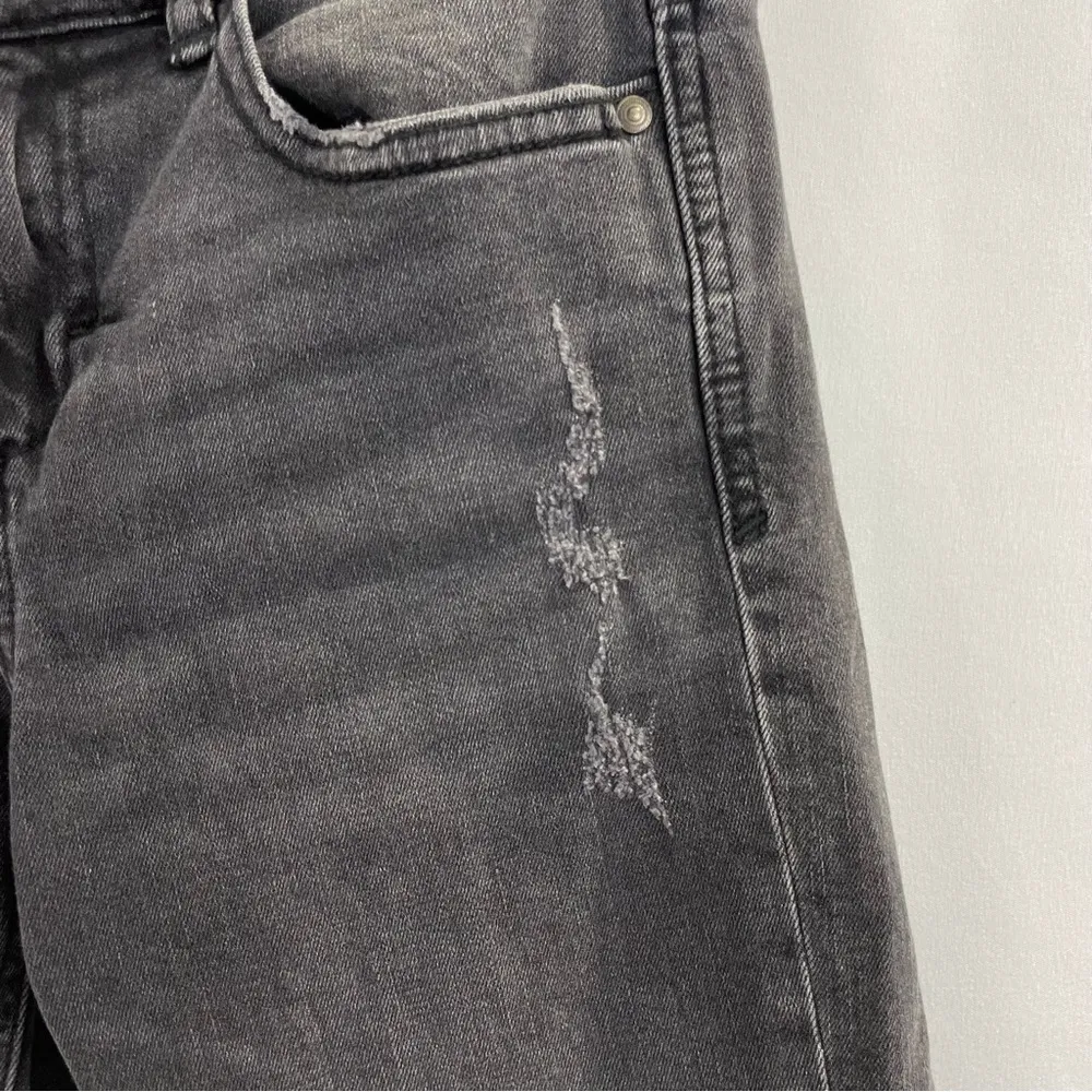 Raw Hem Distressed Denim Skinny Jeans Grey Size 4 - Image 5