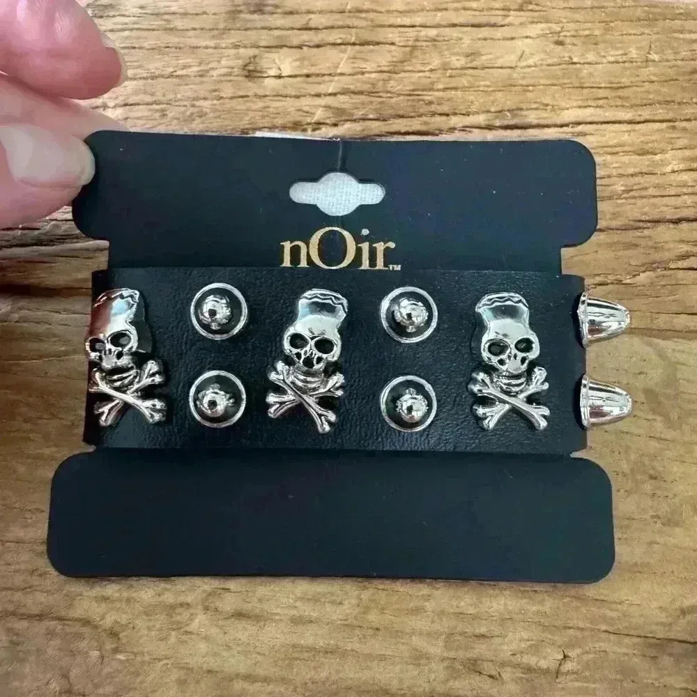 nOir Jewelry Black Skull and Spike Bracelet ~ NEW! - Image 2