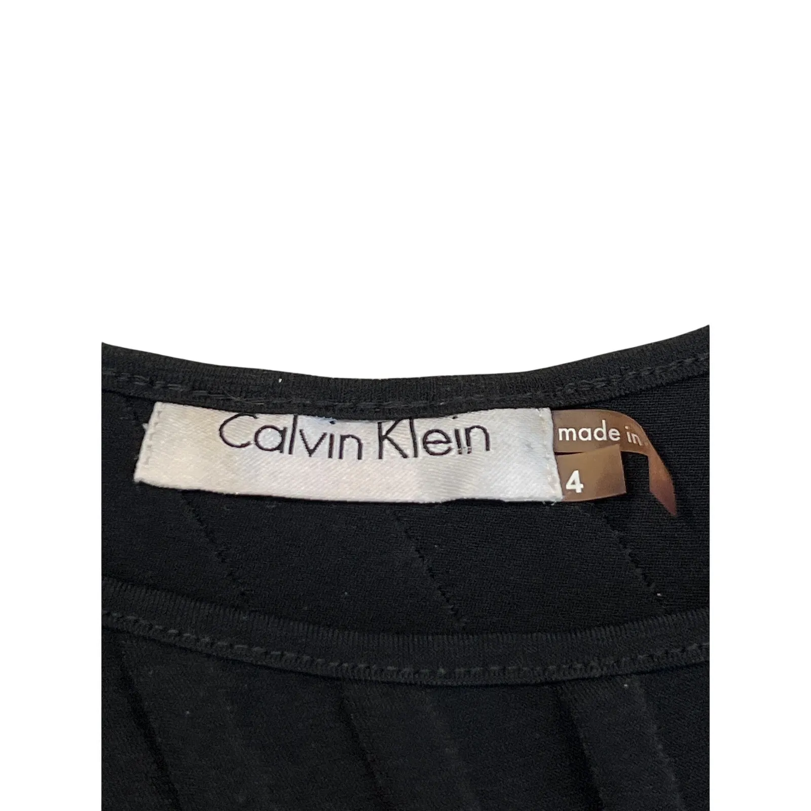 Calvin Klein Black Sleeveless Stretch Textured Dress Women's Size 4 Classic LBD - Image 5