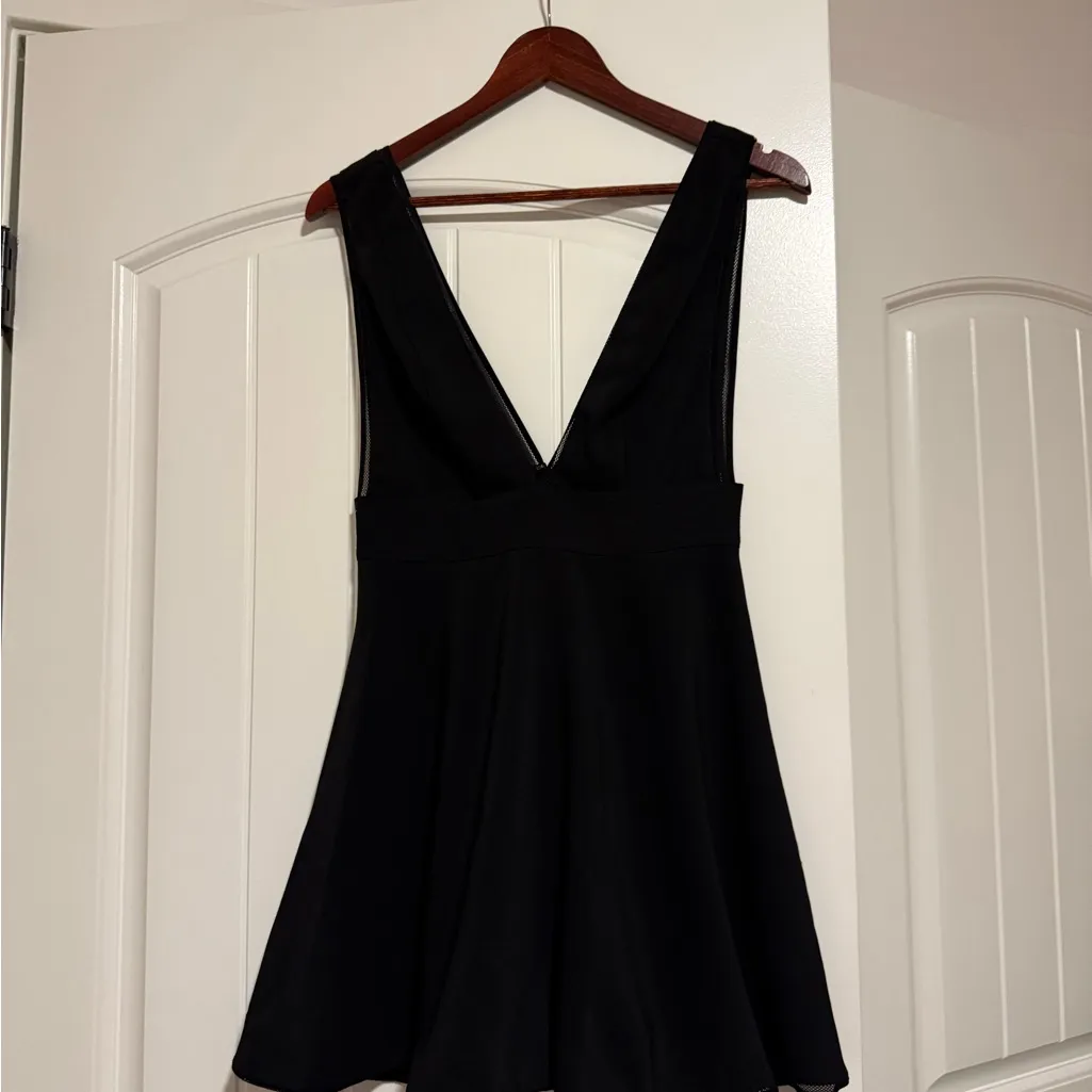 NBD Black V-Neck Mini Dress - Image 4