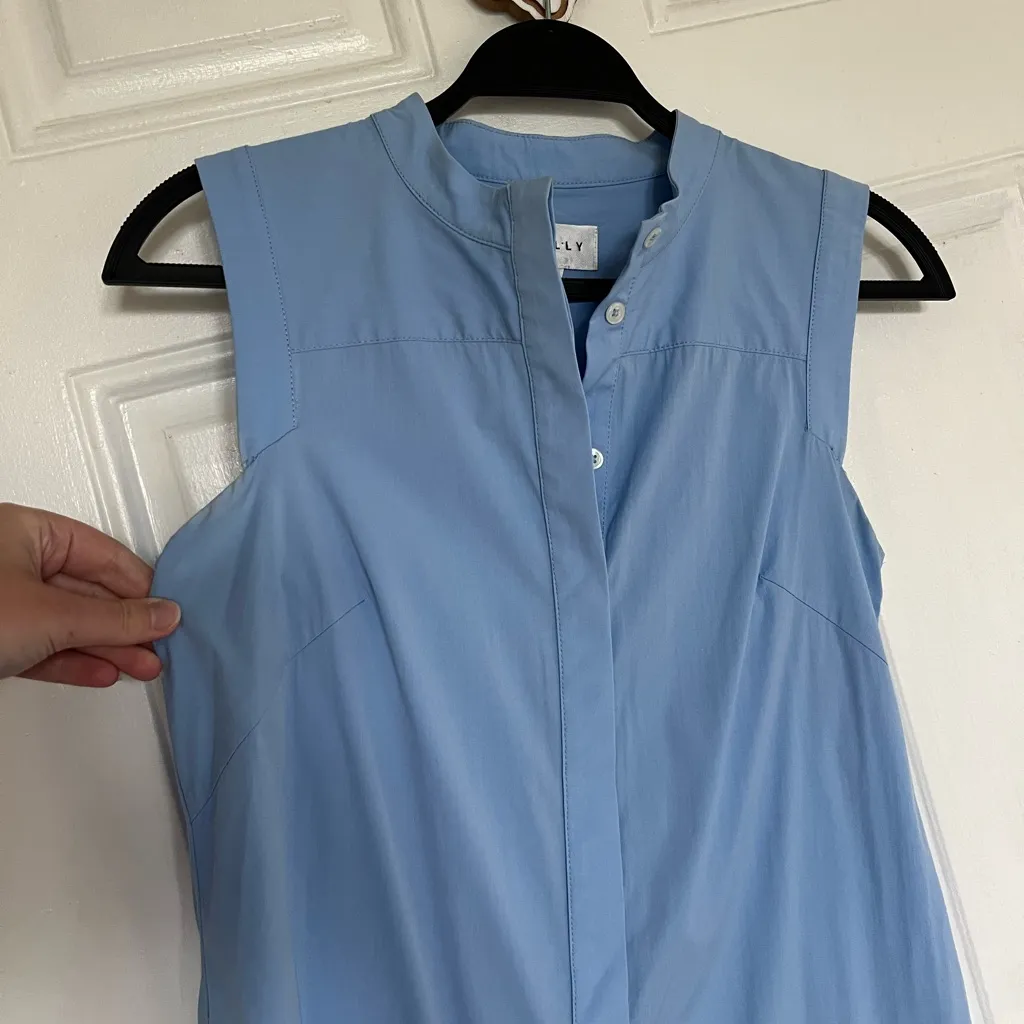 Milly | Sleeveless Blue Button-Down Dress - Image 2