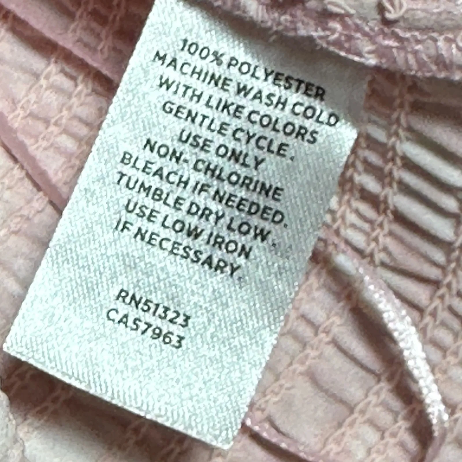 Halogen Pink White Print Smocked Square Neck Long Sleeve Top Size Large - Image 4