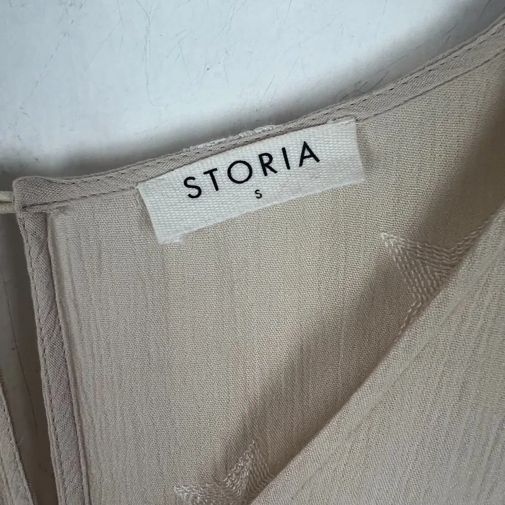 Storia  Embroidered Star Ruffle Batwing Sleeve Romper Size Small S EUC T2651 - Image 9