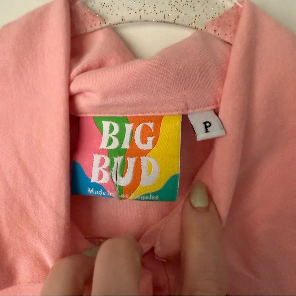 Big Bud Press Baby Pink Polo Short Sleeve Shirt P Size XXS - Image 2