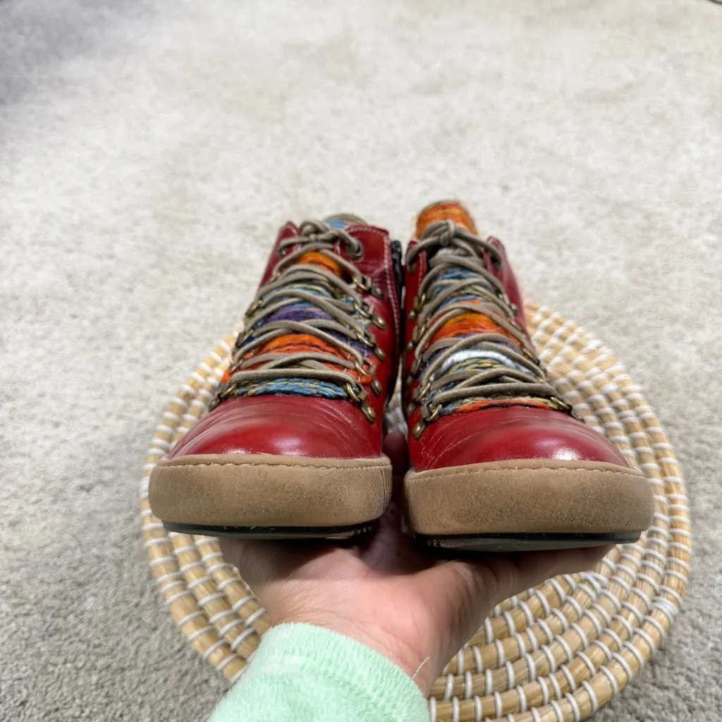 Josef Seibel Women’s Maren 06 Lace Up Leather Ankle Boot Side Zip Red 39/US 8.5 - Image 7