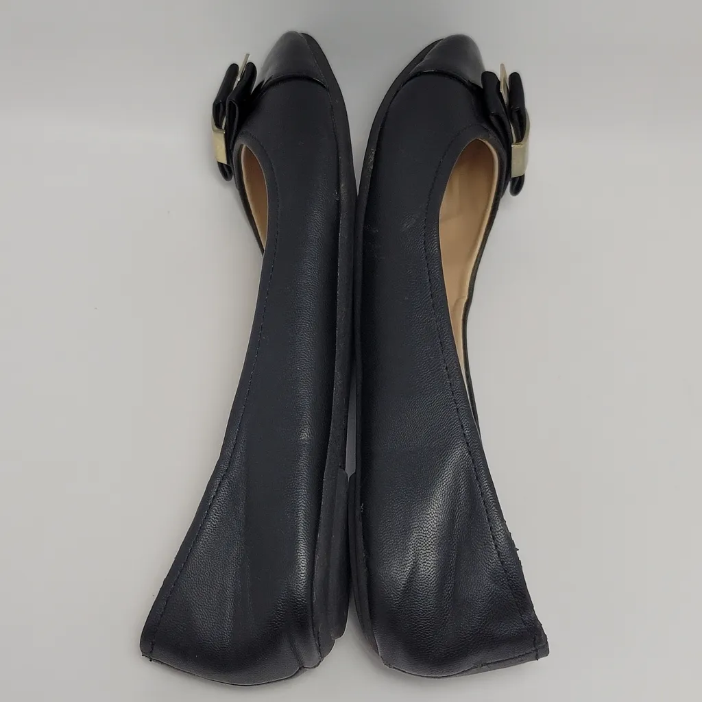 Bamboo Lula Flat Black Faux Leather Bow Ballet Shoe Size 9 - Image 10