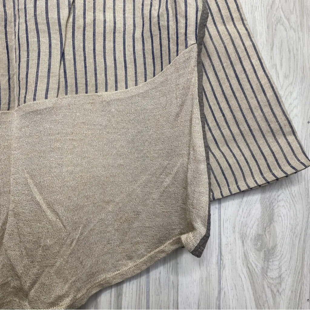 Khangura Linen Colorblock Patchwork Linen Top Lagenlook size XS Extra Small - Image 7