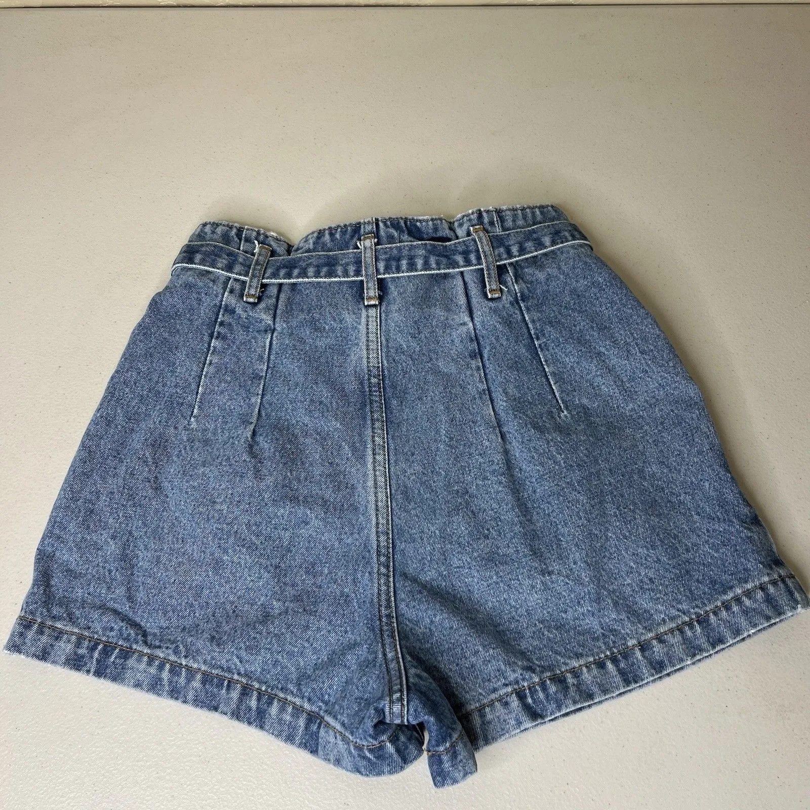 Abercrombie Fitch Shorts‎ Size 2/26 Blue Natural Rise Denim Button Fly Belted - Image 9