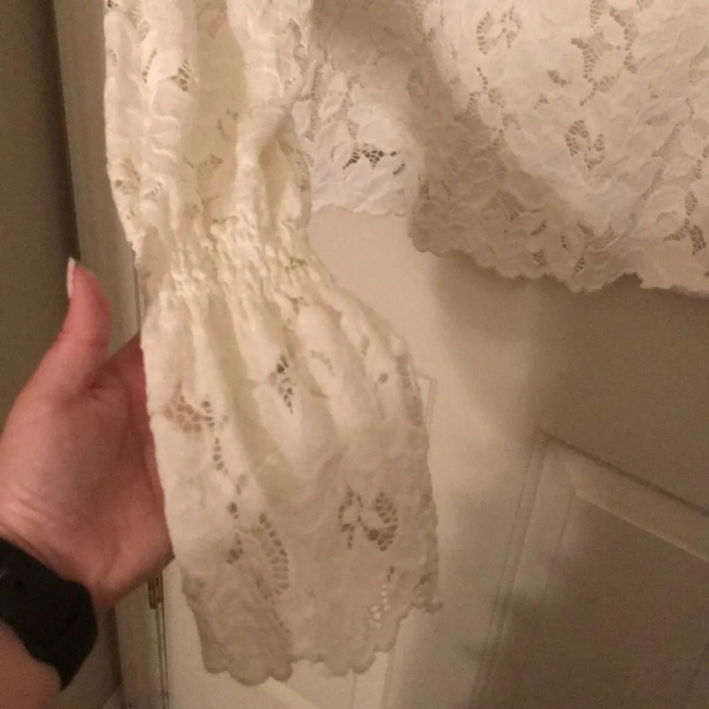 Pointelle white lace top Medium/Large - Image 5