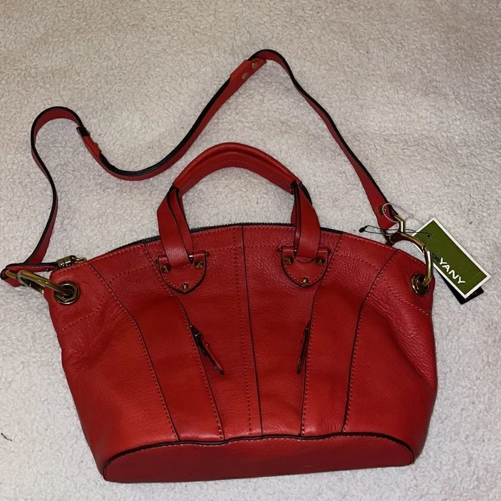 orYANY Jennah Orange Leather Convertible Satchel Orange - Image 5