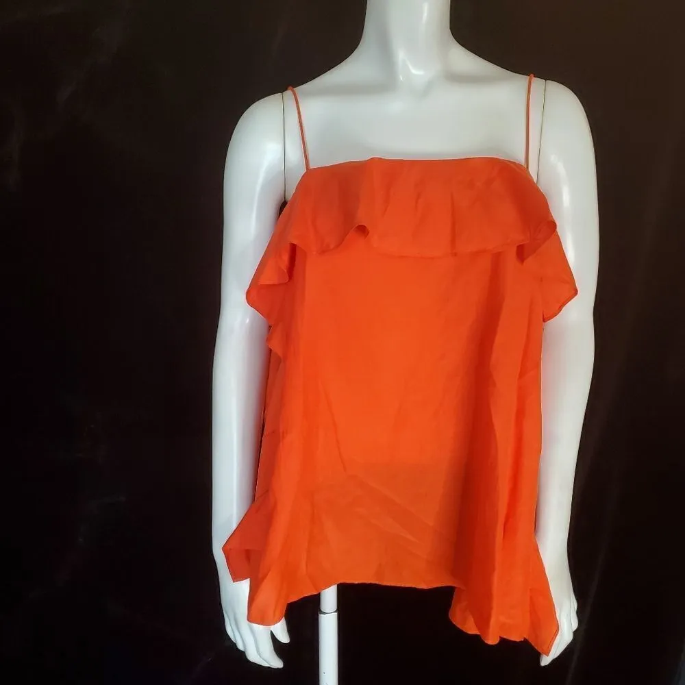 COS Orange Ruffle Tank Top (8) - Image 2