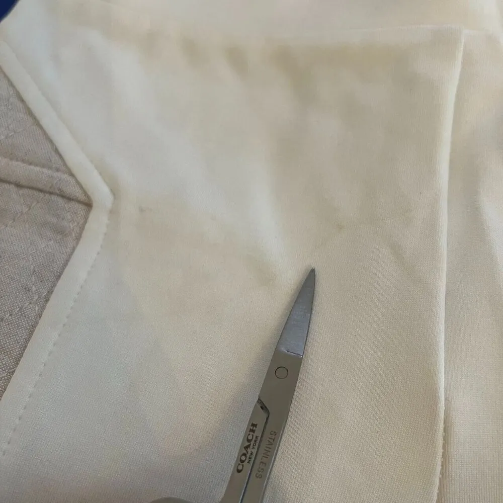 Aje Linen Blend Beads Women's Tight Stretch Pants Size 8 Tan - Image 11