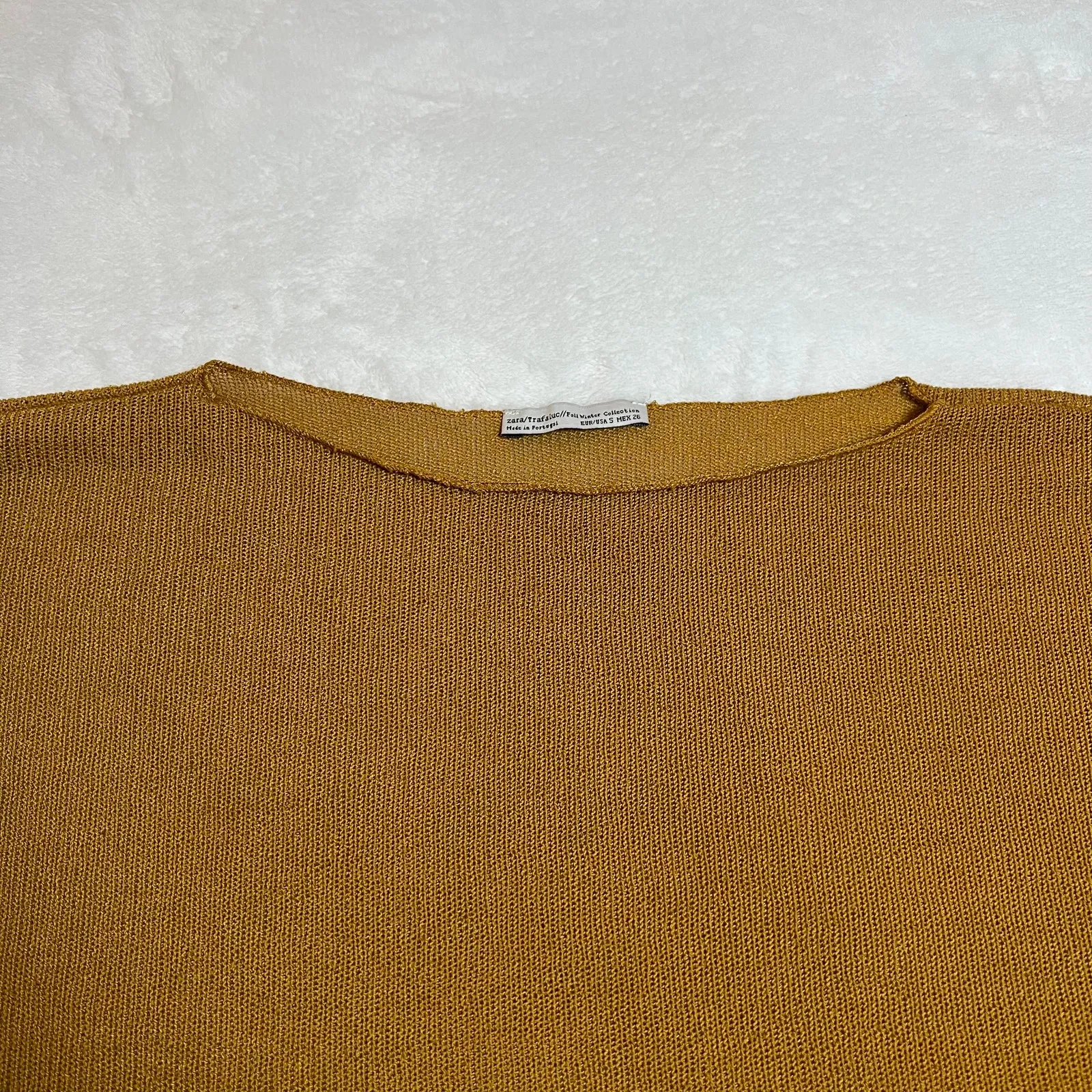 Zara Crewneck Lightweight Knit Top Size Small Flowy Fall Casual Classic Hipster - Image 3