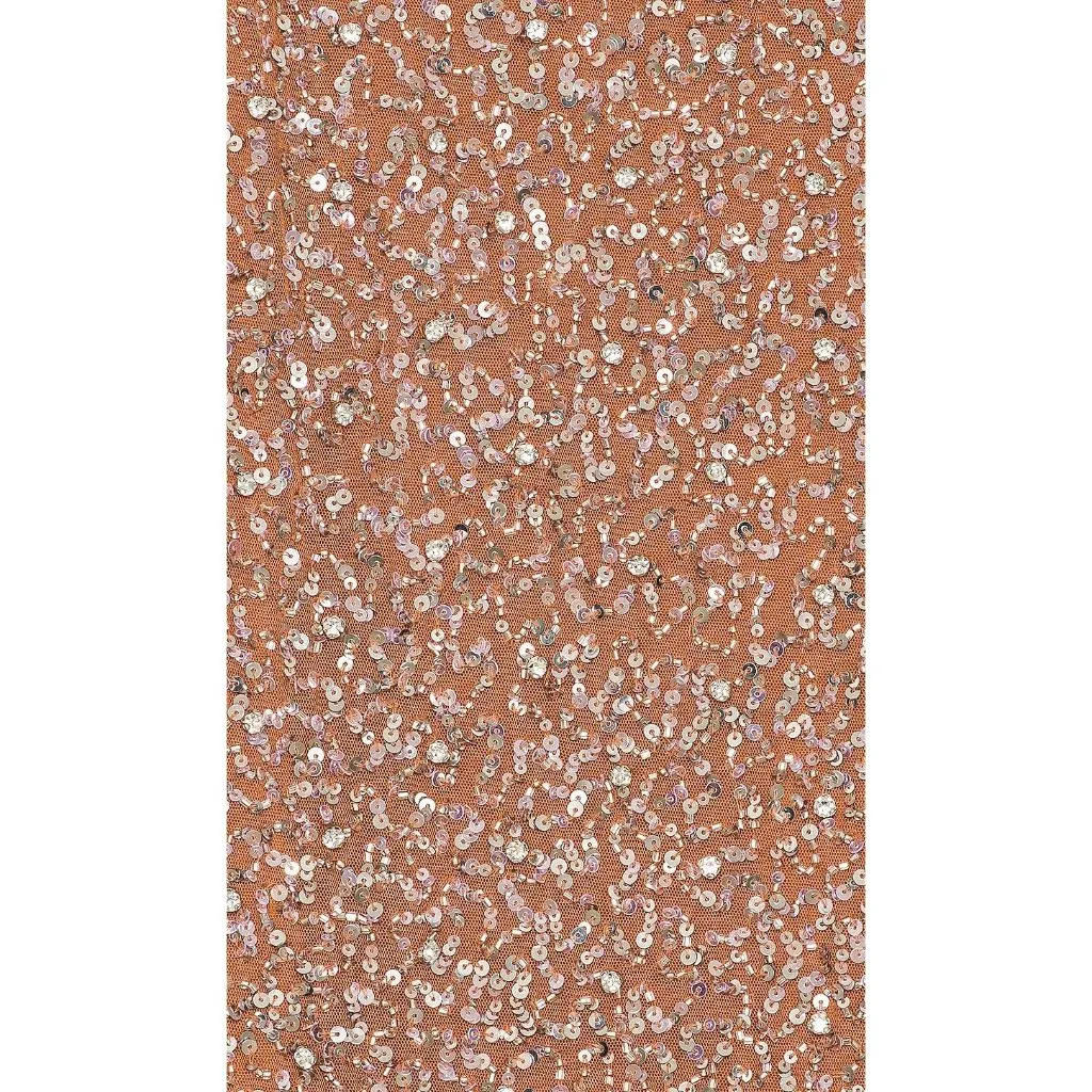 retrofete Evie Strapless Bustier Sequin Dress Silver & Nude Womens Large Tan - Image 6