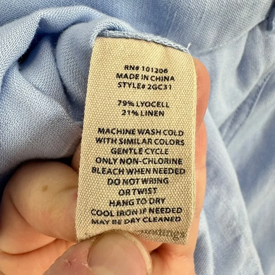 Soft Surroundings Ojai Chambray Shorts Women's Size L Light Blue Tie Waist NWT‎ - Image 9