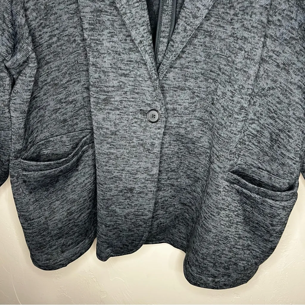 Lands End Blue Gray Heathered Knit Blazer Jacket - Image 4