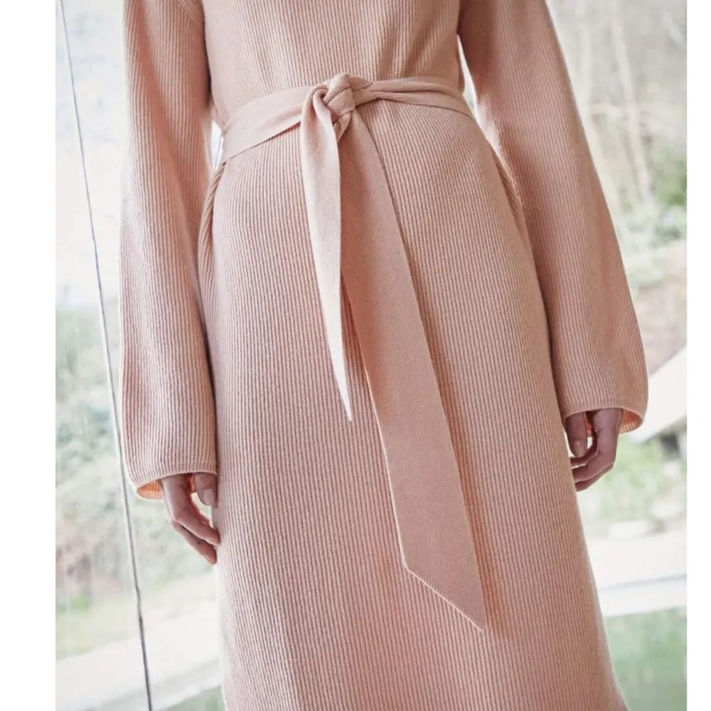 Nanushka Canaan Knit Turtleneck Dress in Apricot Merino Wool Cashmere Angora S Pink - Image 3