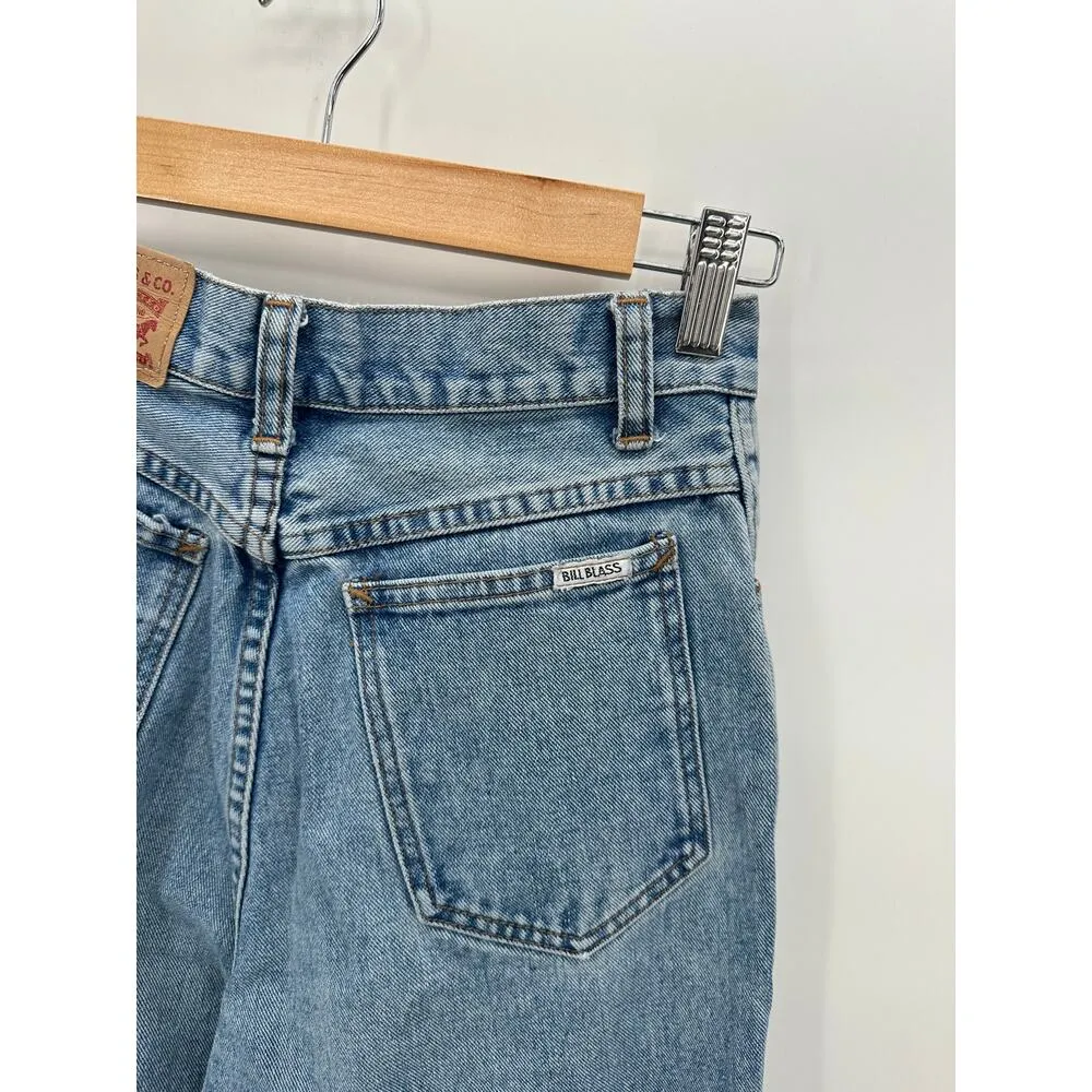 Bill Blass Levi Patch Light Wash High Waisted Mom Jeans Straight Women Size 6 Blue - Image 10