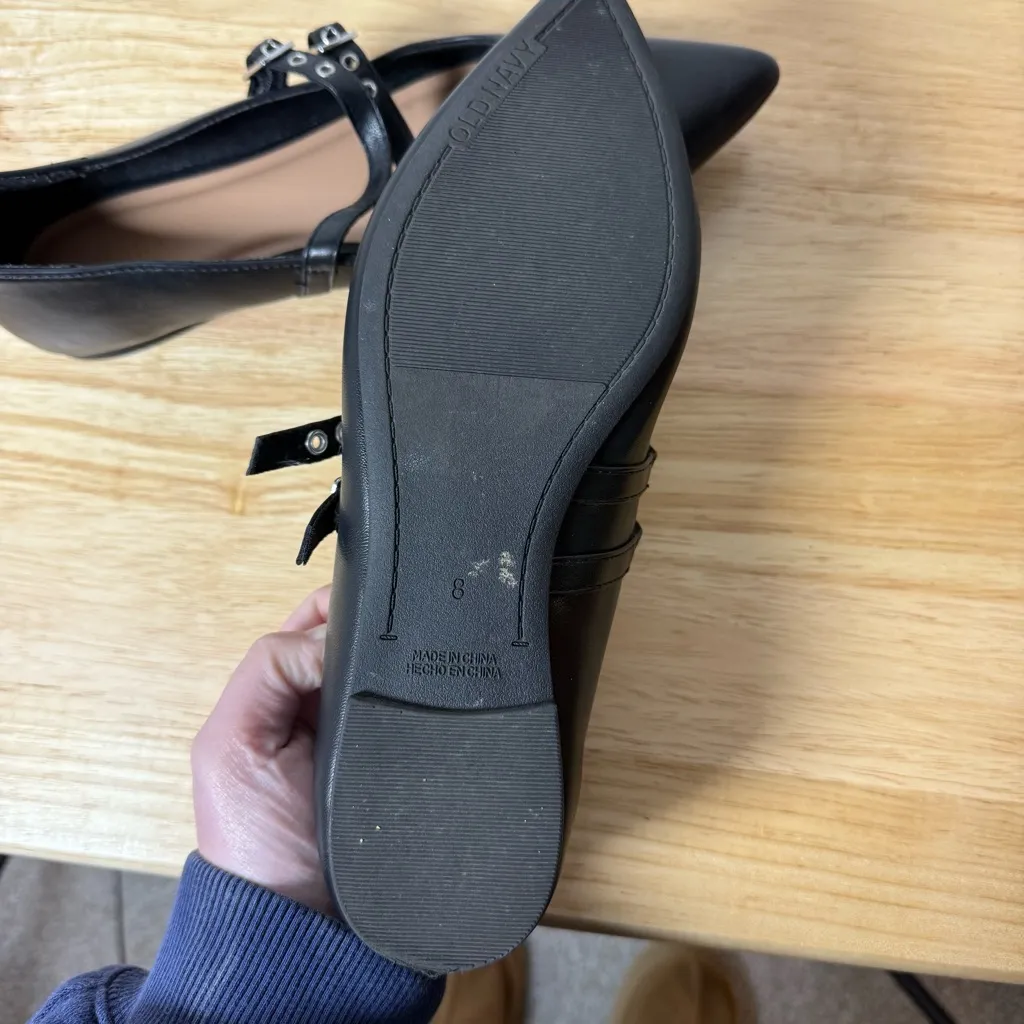 Old Navy Women’s Double Buckle Mary Jane Flats in Black Size 8 - Image 10