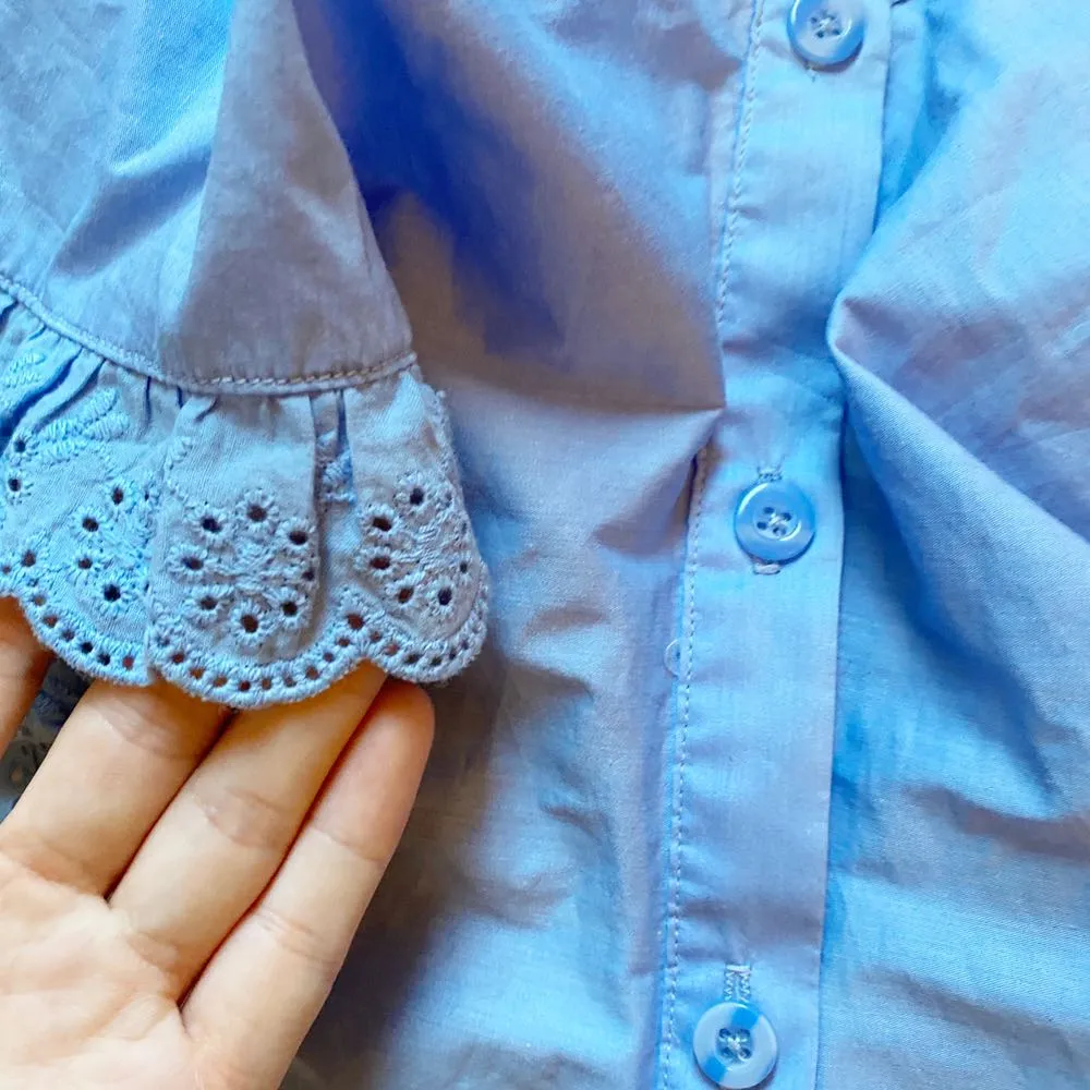 Cold Shoulder Top Blue - Image 3