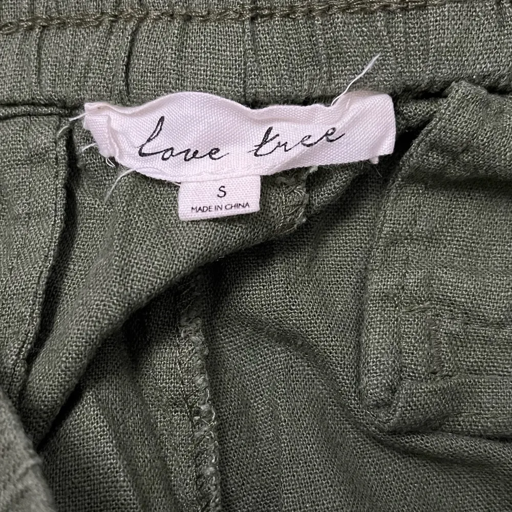 Preowned Love Tree Green Linen Straight Pants - Image 2