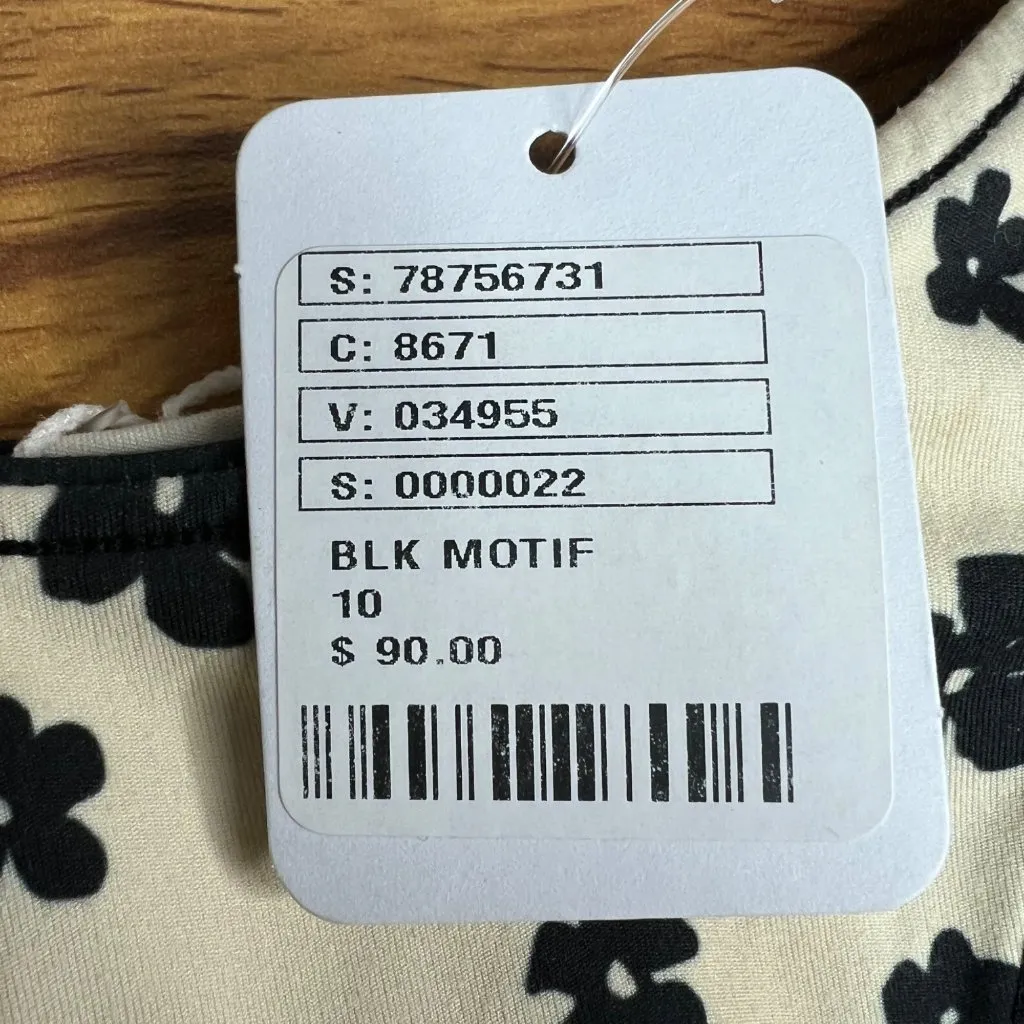 Free People x Zulu & Zephyr Black Bone String Brief Bikini Bottoms 6 Floral NWT - Image 4