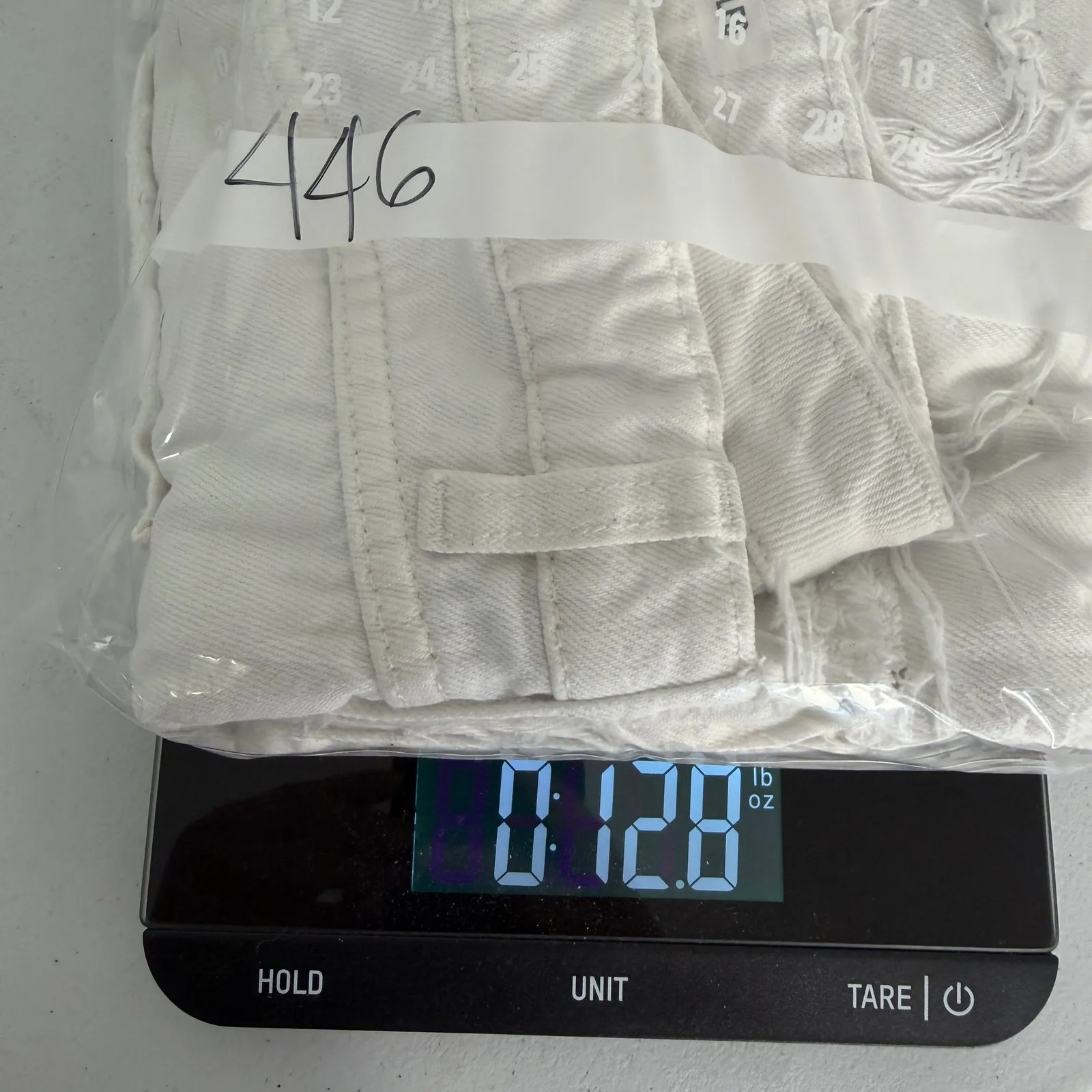 The Wide Leg White Denim Cropped Raw Hem Split Ankle Petite Friendly Size 6/28 - Image 13