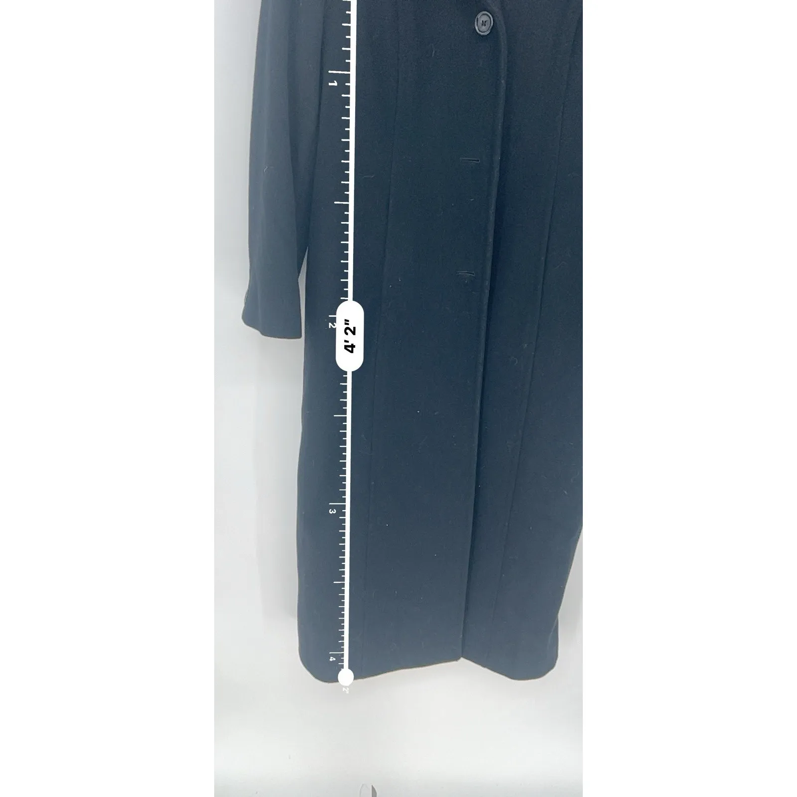 Vtg Women's Size 10 Anne Klein Black 100%Wool Lined Peacoat Long  Overcoat - Image 10