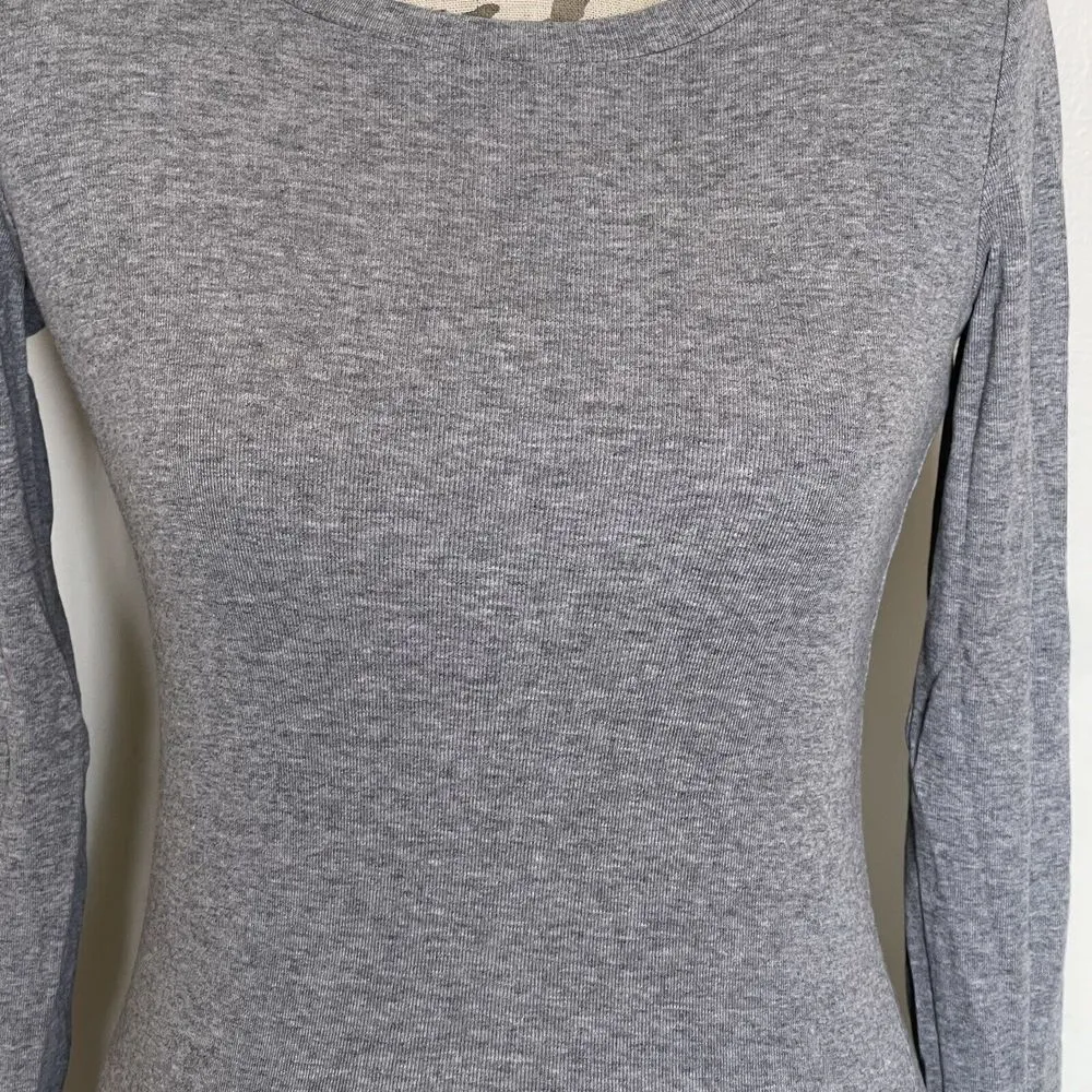 Banana Republic Womens Sweater Size Small Grey Heather Ribbed  Cashme Blend - Image 4