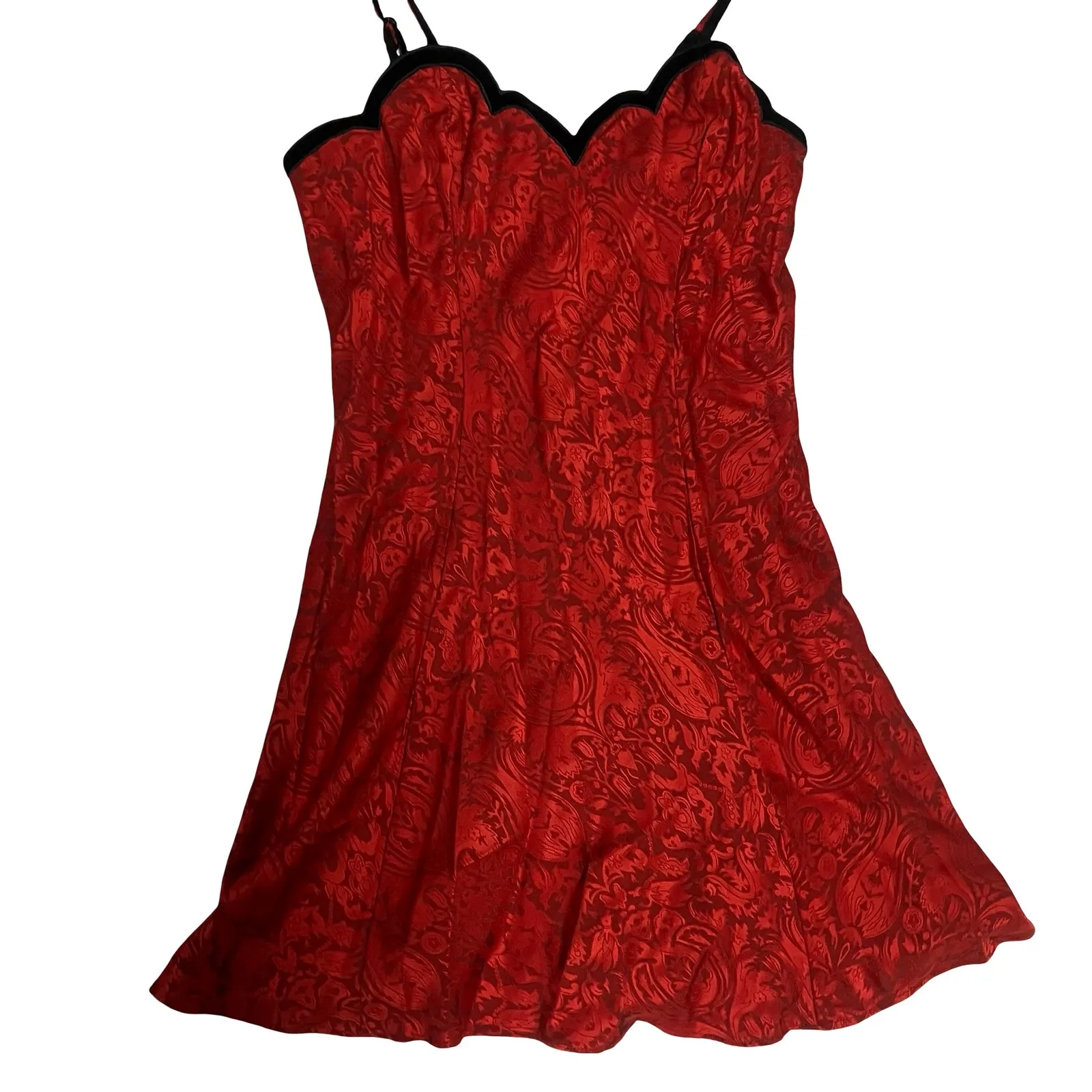 Vintage Victoria's Secret Gold Label Red Paisley Robe Gown Set Size Small - Image 8