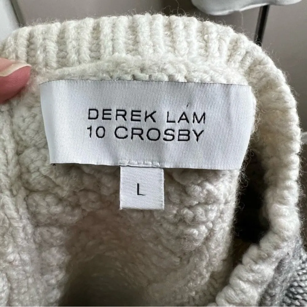 Derek Lam 10 Crosby Cable Knit Sweater Grey - Image 9