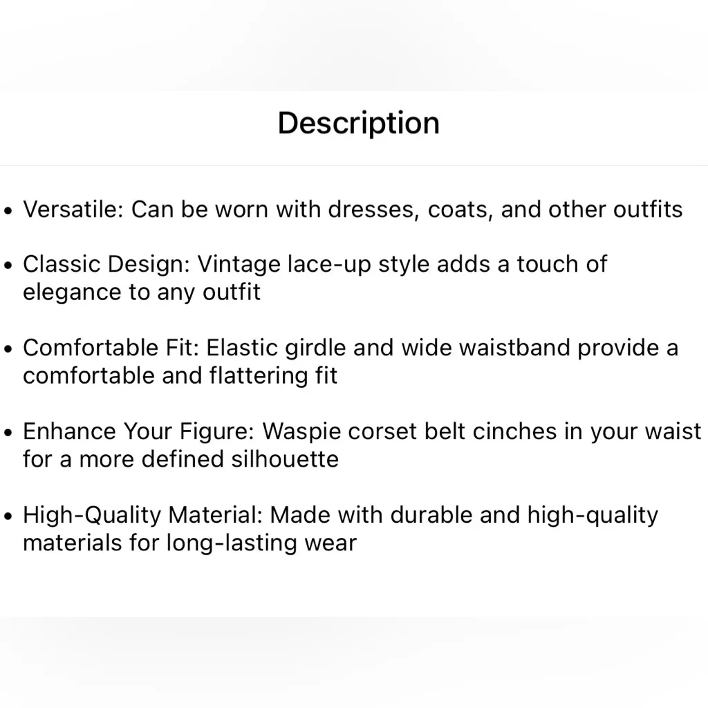 Vintage Style Lace Up Faux Leather Elastic Girdle Black Casual‎ Wide Waistband - Image 9