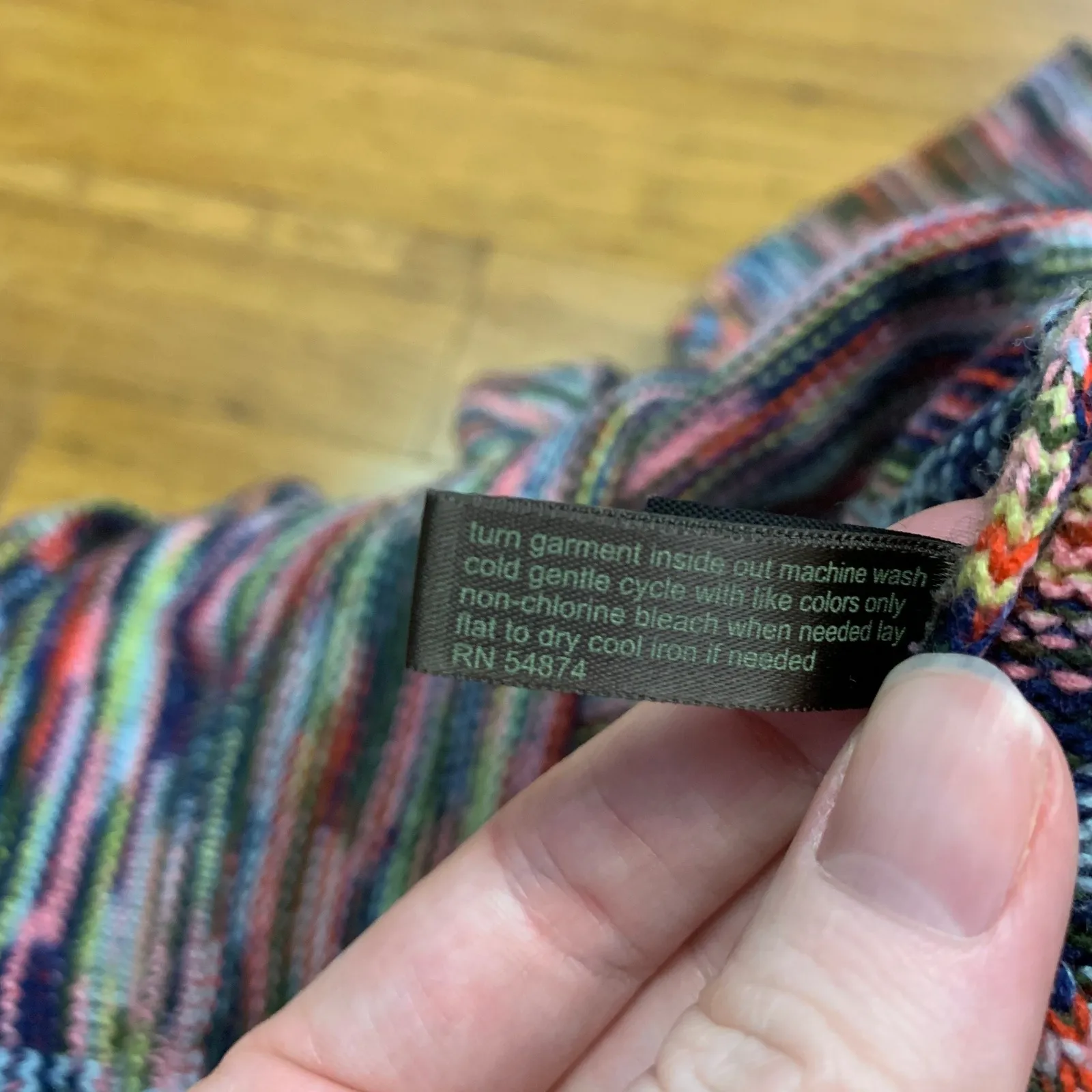 The Limited  Women's Multicolor Striped Cowl Neck Sweater Size Medium Rainbow - Image 7