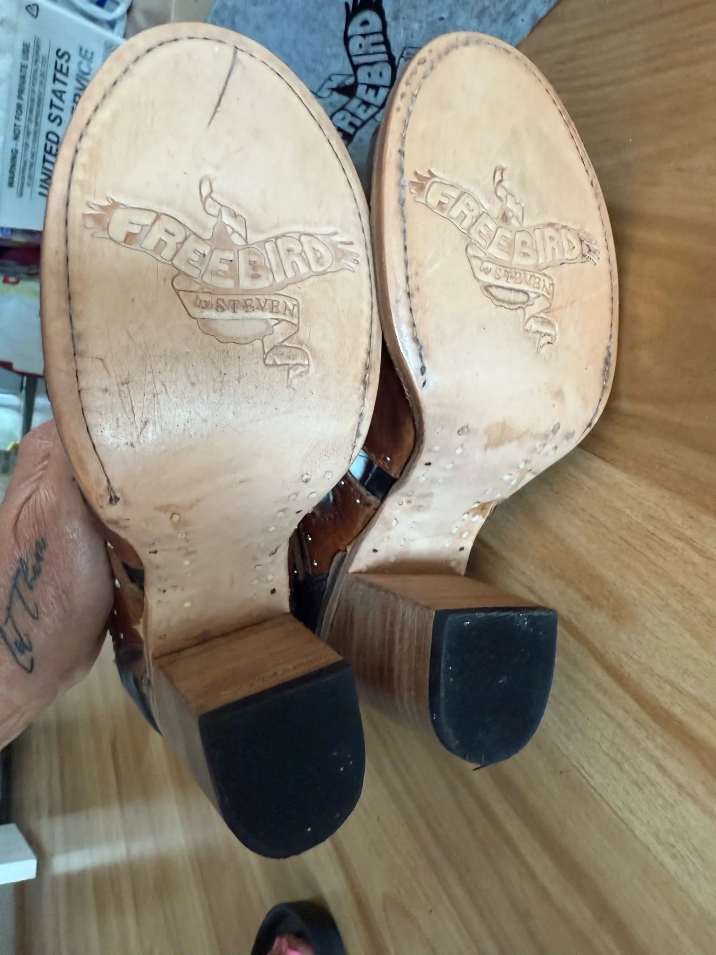 Awesome New FREEBIRD by Steven Lotus Stud Gladiator Heels - Cognac - Sz 8 - Image 9