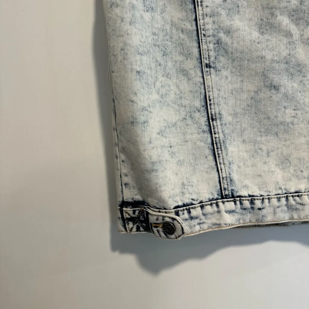 VTG ChiQle Y2K Acid Wash. Stone Wash. Denim Vest. Button Up Sleeveless Collared Blue Size M - Image 11