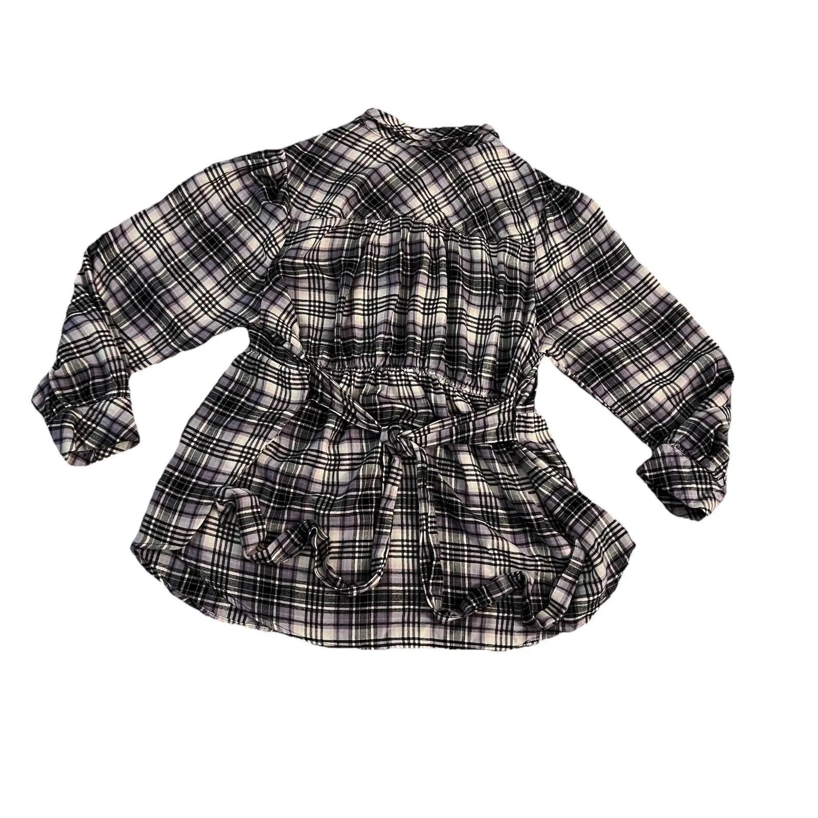 Torrid Tunic Sz 2 Plaid Black Purple Pink - Image 2