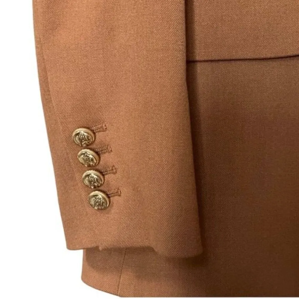Elie Tahari Womens Camel Double-Breasted Blazer Size Large - Image 7