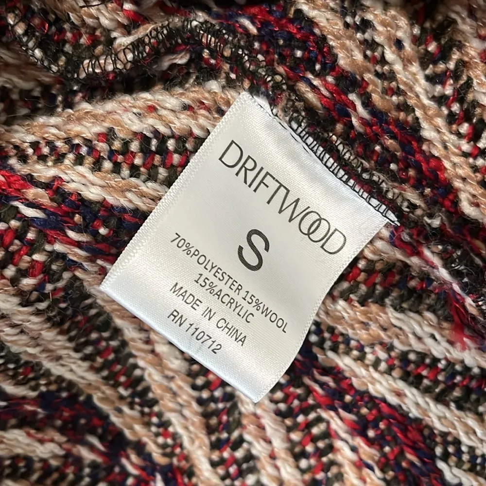 Driftwood  Herringbone Raw Hem Wool Blend Jacket, Size S - Image 8