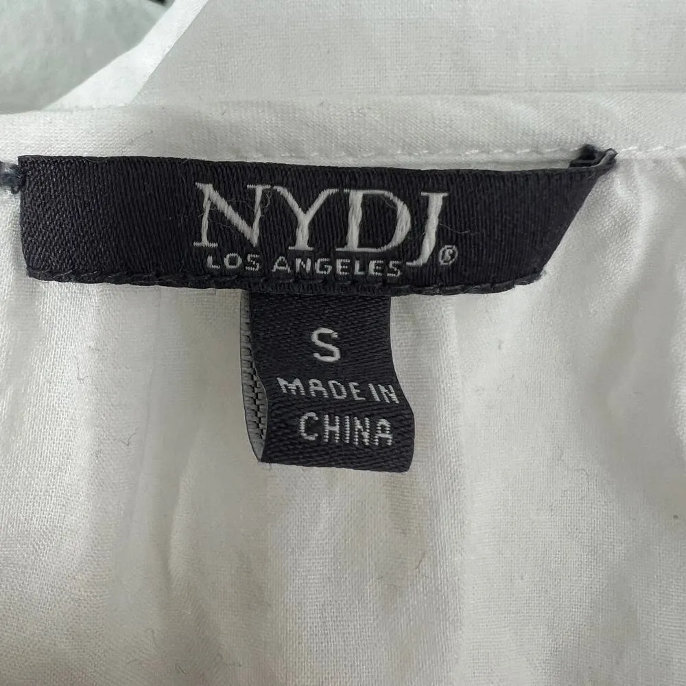 NYDJ Women's Embroidered Boho Peasant Cottagecore Gardencore Beach Tassel Top S - Image 2