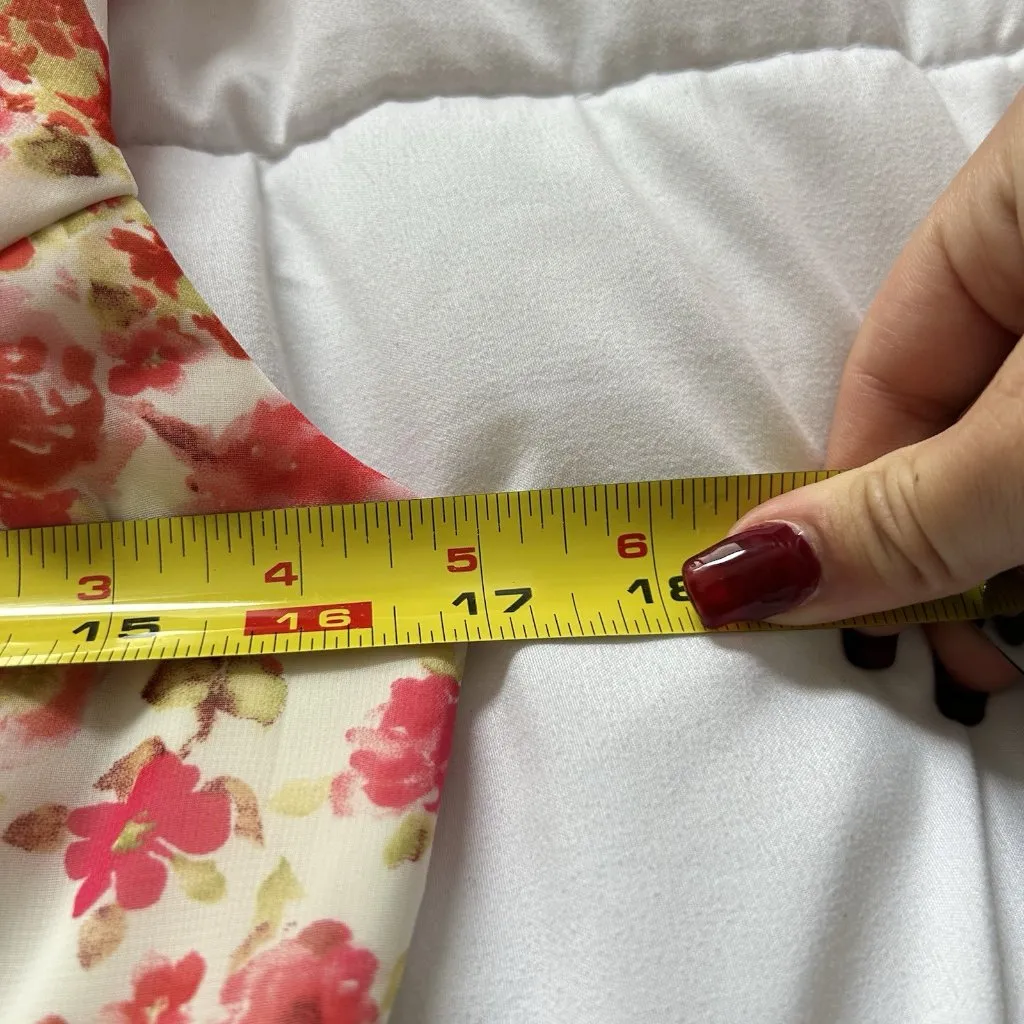 Womens White Pink Floral Maxi Sundress Cottagecore Boho Grunge Fairy Flowy Y2K Size M - Image 5