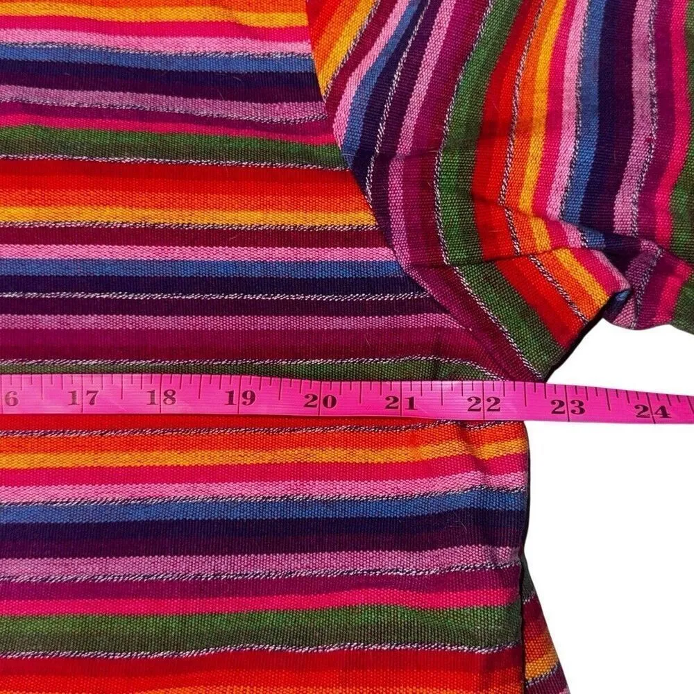 Vintage CHICO'S Design Rainbow Striped Long Sleeve Zip Up Hoodie Size 3 India - Image 5