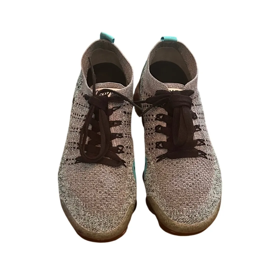 Nike Air VaporMax 2 Flyknit Women's Running Shoes Gray Turquoise Sneakers Sz 6.5 - Image 2