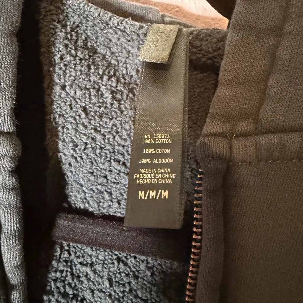 Skims cotton fleece classic zip up hoodie. Spruce medium - Image 5