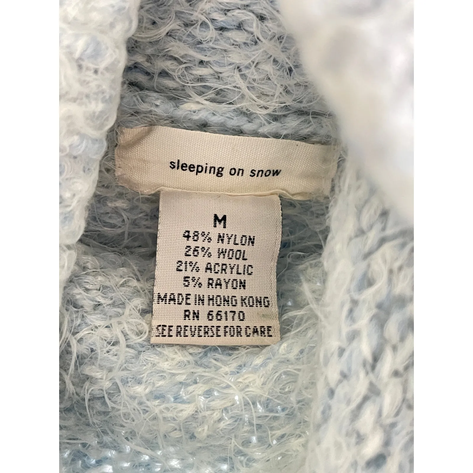 Anthropologie Sleeping on Snow Ice Blue Fuzzy Cowl Neck Sweater - Image 2