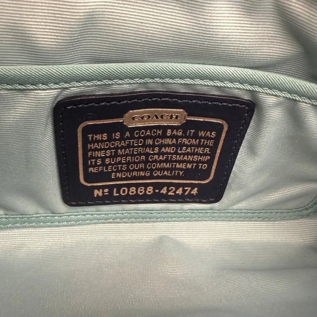 y2k COACH Parker Turnlock Straw Clutch Wallet - Image 7