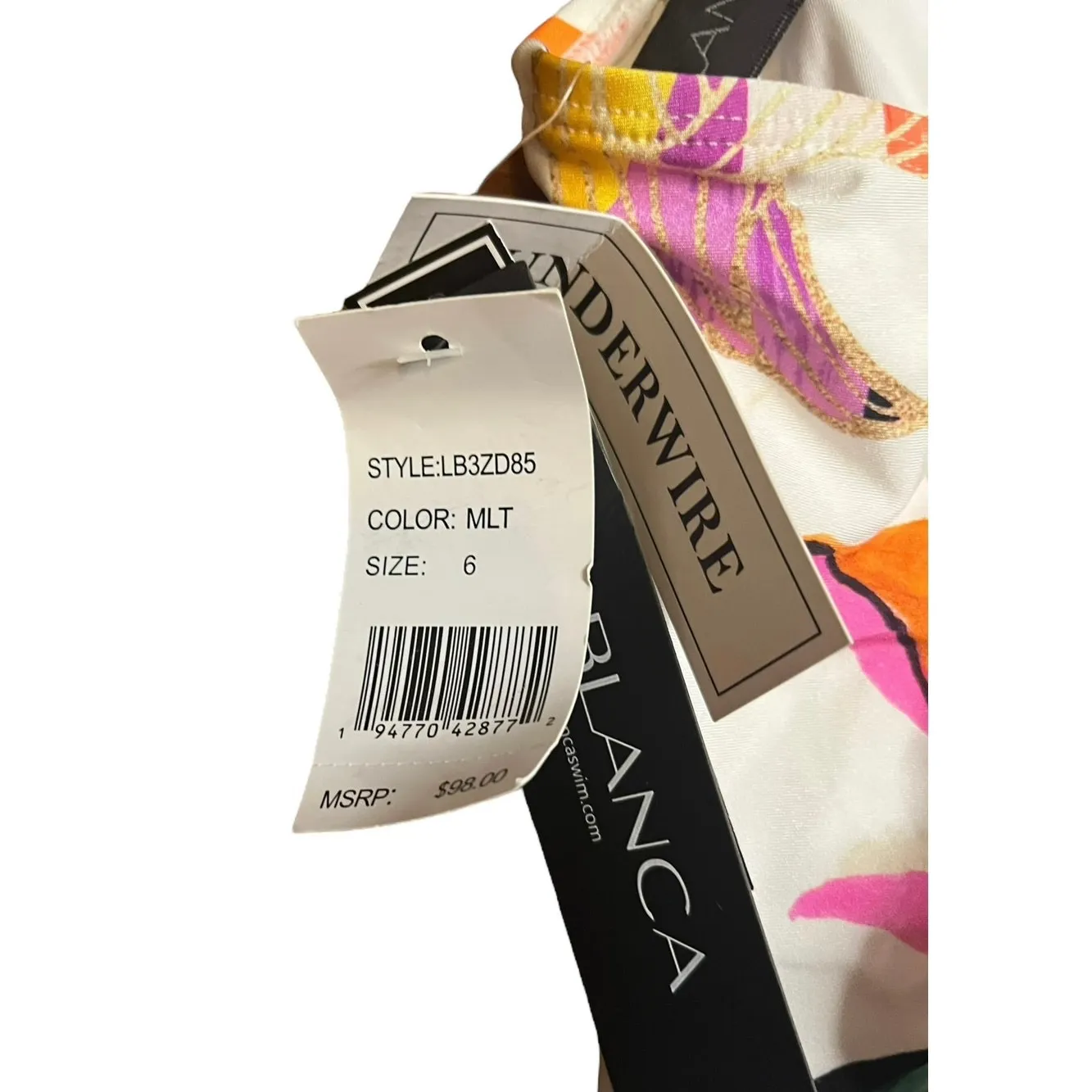 La Blanca  Paradise Floral Keyhole Tankini Top size 6 - Image 3